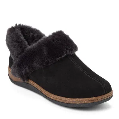 Clarksr Clarks(r) Suede Ankle Boot With Faux Fur Trim Slippers In Black