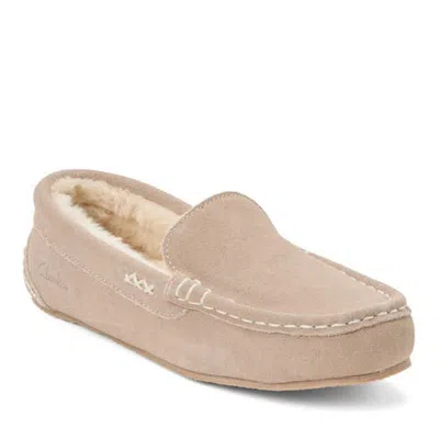 Clarksr Clarks(r) Suede Driver Moc With Accent Stitch Detail Slippers In Bella Taupe
