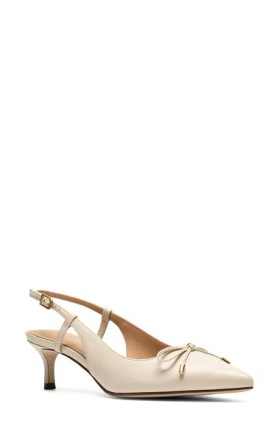 Clarksr Clarks(r) Zarey Bow Pointed Toe Slingback Pump In White