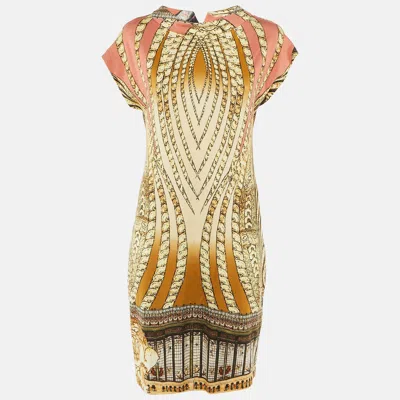 Class By Roberto Cavalli Beige/pink Printed Knee Length Dress In Neutral
