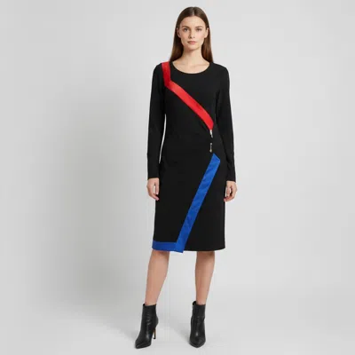 Pre-owned Class By Roberto Cavalli Black Crepe Long Sleeve Knee Length Dress M
