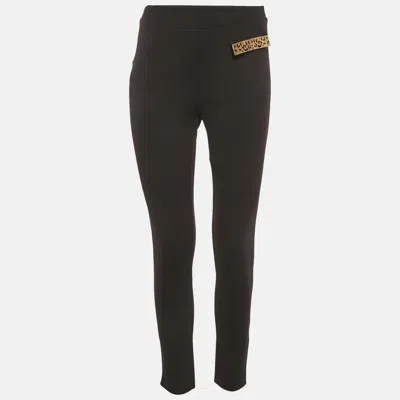 Class By Roberto Cavalli Black Gabardine Pocket Detail Leggings