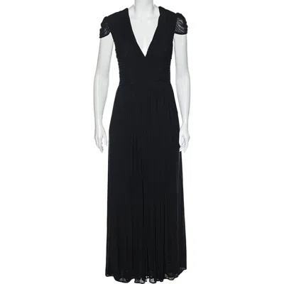 Class By Roberto Cavalli Black Jersey Ruched Maxi Dress