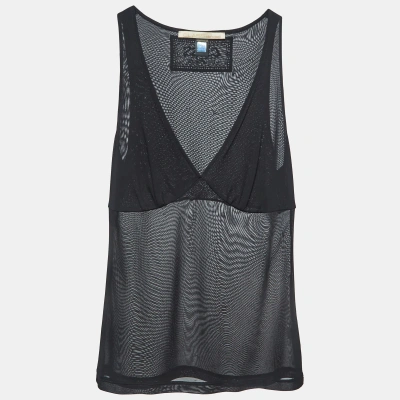 Pre-owned Class By Roberto Cavalli Black Jersey V-neck Camisole S