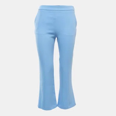 Class By Roberto Cavalli Blue Crepe Flared Trousers