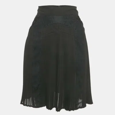 Class By Roberto Cavalli Blue Pleated Short Dress In Black
