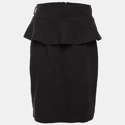 Class By Roberto Cavalli Cavalli Class Black Jersey Peplum Pencil Skirt