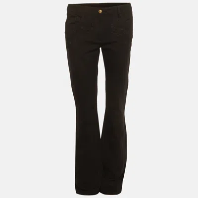 Pre-owned Class By Roberto Cavalli Cavalli Class Black Knit Lace Detail Bootcut Pants S