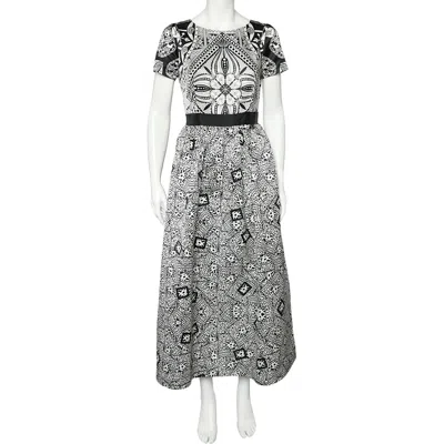 Class By Roberto Cavalli Class Cavalli Monochrome Printed Sateen Maxi Dress In Gray