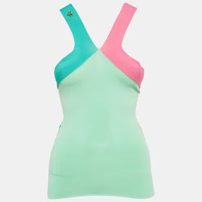 Pre-owned Class By Roberto Cavalli Green Ribbed Tank Top S