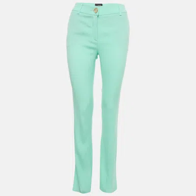 Pre-owned Class By Roberto Cavalli Green Stretch Crepe Straight Fit Trouser M