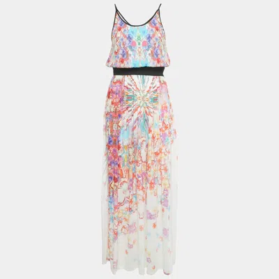 Class By Roberto Cavalli Multicolor Floral Print Crepe Maxi Dress