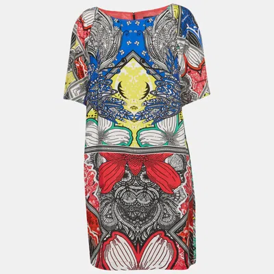 Pre-owned Class By Roberto Cavalli Multicolor Printed Crepe Mini Shift Dress L