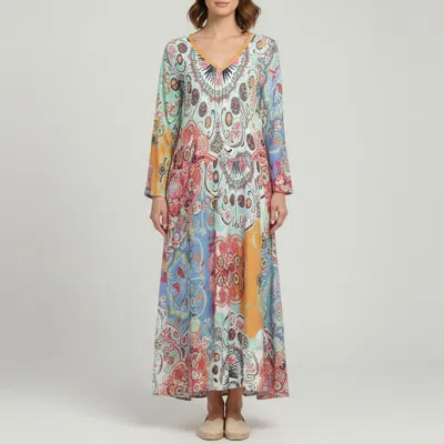 Pre-owned Class By Roberto Cavalli Multicolor Printed Jersey Maxi Dress L