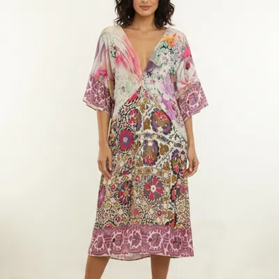 Pre-owned Class By Roberto Cavalli Multicolor Printed Jersey V Neck Knee Length Dress M