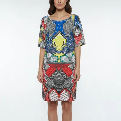 Pre-owned Class By Roberto Cavalli Multicolor Printed Satin Short Dress L