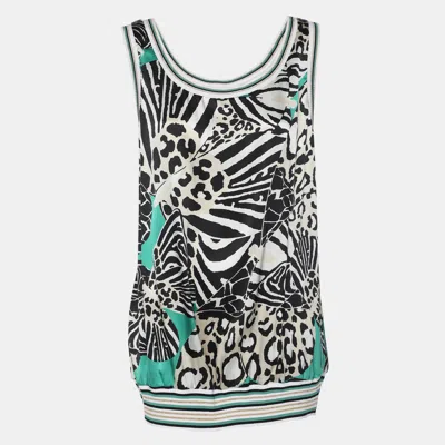 Pre-owned Class By Roberto Cavalli Multicolor Printed Silk Knit Tank Top S