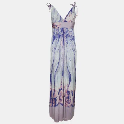 Pre-owned Class By Roberto Cavalli Multicolor Stretch Viscose Blend Midi Dress M