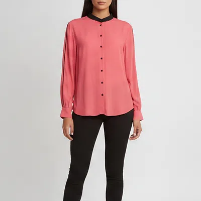 Pre-owned Class By Roberto Cavalli Pink Crepe Button Down Blouse M