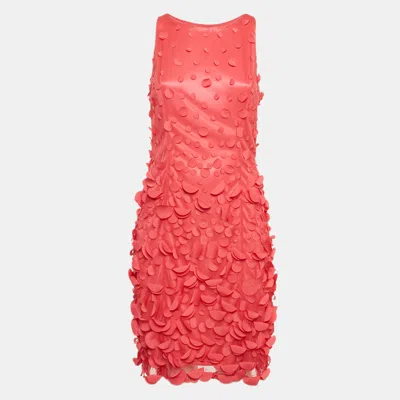 Pre-owned Class By Roberto Cavalli Pink Embellished Sleeveless Short Dress M