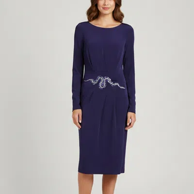 Pre-owned Class By Roberto Cavalli Purple Jersey Snake Beads Embellished Midi Dress M
