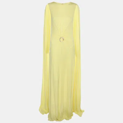 Pre-owned Class By Roberto Cavalli Yellow Chiffon Maxi Dress M