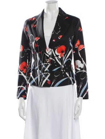 Pre-owned Class Roberto Cavalli 2010's Floral Print Blazer In Black