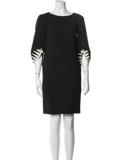 Pre-owned Class Roberto Cavalli Animal Print Knee-length Dress In Black
