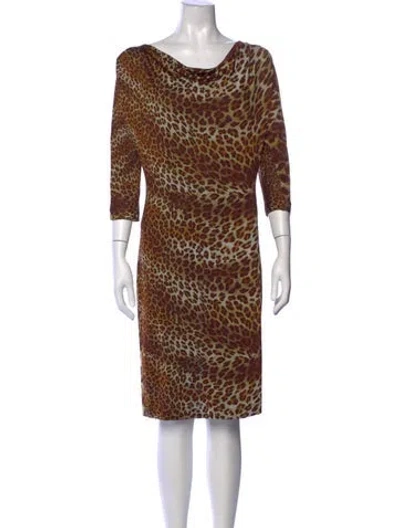 Pre-owned Class Roberto Cavalli Animal Print Knee-length Dress In Multicolor