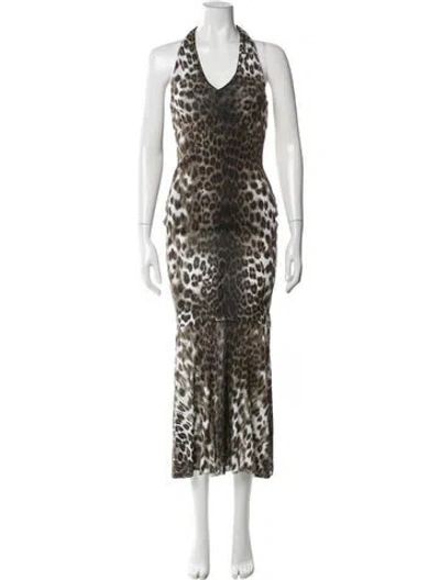 Pre-owned Class Roberto Cavalli Animal Print Long Dress In Multi