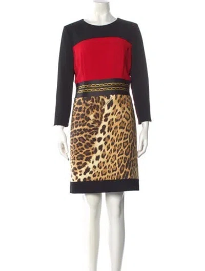 Pre-owned Class Roberto Cavalli Animal Print Mini Dress In Multicolor