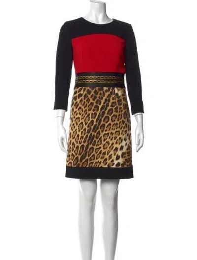 Pre-owned Class Roberto Cavalli Animal Print Mini Dress In Multicolor