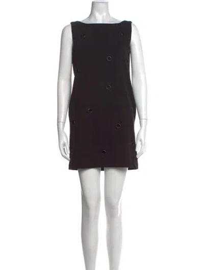 Pre-owned Class Roberto Cavalli Bateau Neckline Mini Dress In Black