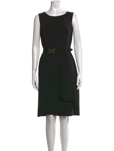 Pre-owned Class Roberto Cavalli Crew Neck Knee-length Dress In Black