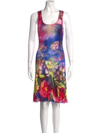 Pre-owned Class Roberto Cavalli Floral Print Mini Dress In Pink