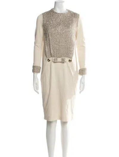 Pre-owned Class Roberto Cavalli Graphic Print Knee-length Dress In Neutrals