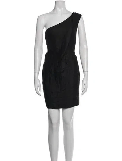 Pre-owned Class Roberto Cavalli One-shoulder Mini Dress In Black