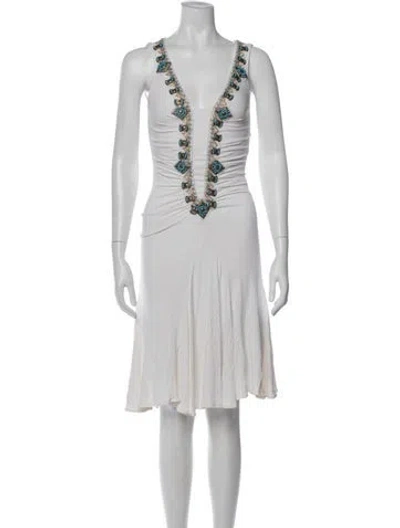 Pre-owned Class Roberto Cavalli Patterned Knee-length Dress In Neutral