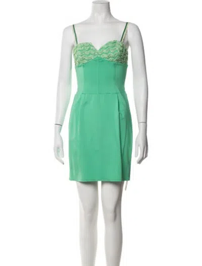 Pre-owned Class Roberto Cavalli Patterned Mini Dress In Green