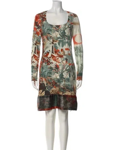 Pre-owned Class Roberto Cavalli Printed Dress In Green
