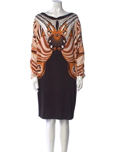 Pre-owned Class Roberto Cavalli Printed Knee-length Dress In Black