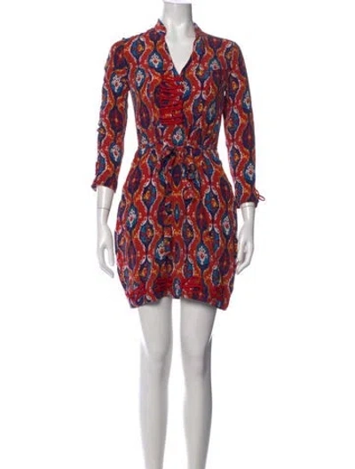 Pre-owned Class Roberto Cavalli Printed Mini Dress In Red