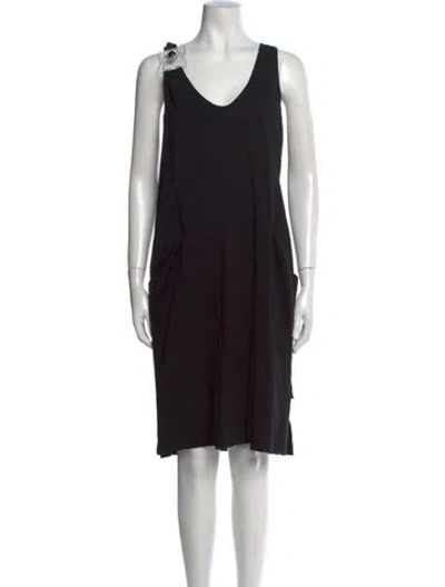 Pre-owned Class Roberto Cavalli Scoop Neck Knee-length Dress In Black