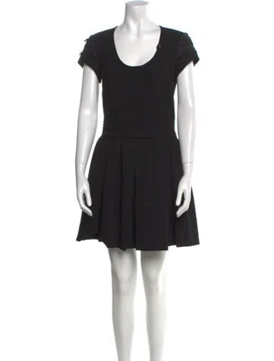 Pre-owned Class Roberto Cavalli Scoop Neck Mini Dress In Black