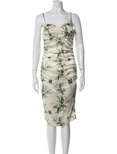 Pre-owned Class Roberto Cavalli Silk Knee-length Dress In Neutrals