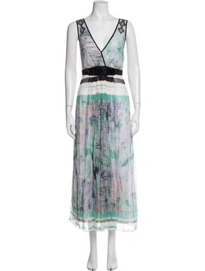Pre-owned Class Roberto Cavalli Silk Long Dress In Multicolor