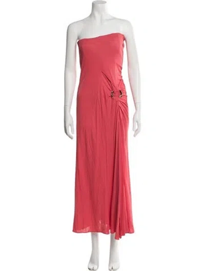 Pre-owned Class Roberto Cavalli Strapless Long Dress In Pink