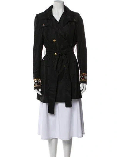 Pre-owned Class Roberto Cavalli Trench Coat In Black