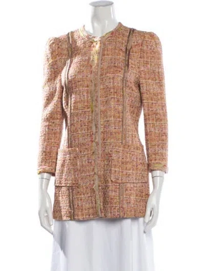 Pre-owned Class Roberto Cavalli Tweed Pattern Blazer In Multicolor