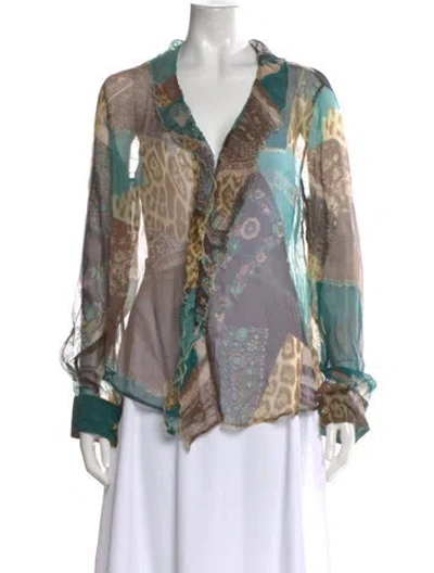 Pre-owned Class Roberto Cavalli Vintage 2000's Blouse In Multi